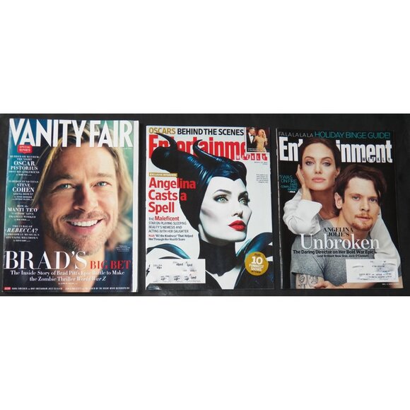 Brad Pitt Entertainment Weekly Vanity Fair Magazine Lot Angelina Jolie Unbroken - Picture 1 of 2